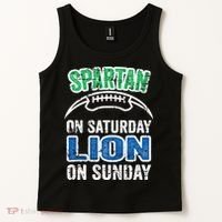 Spartan On Saturday Lion On Sunday Detroit Won Tank Top thumb 2
