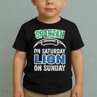 Spartan On Saturday Lion On Sunday Detroit Won Toddler T-Shirt thumb 2