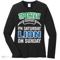 Spartan On Saturday Lion On Sunday Detroit Won Women's Long Sleeve Shirt thumb 0