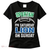 Spartan On Saturday Lion On Sunday Detroit Won Women's T-Shirt thumb 0