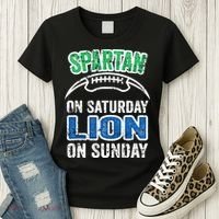 Spartan On Saturday Lion On Sunday Detroit Won Women's T-Shirt thumb 3