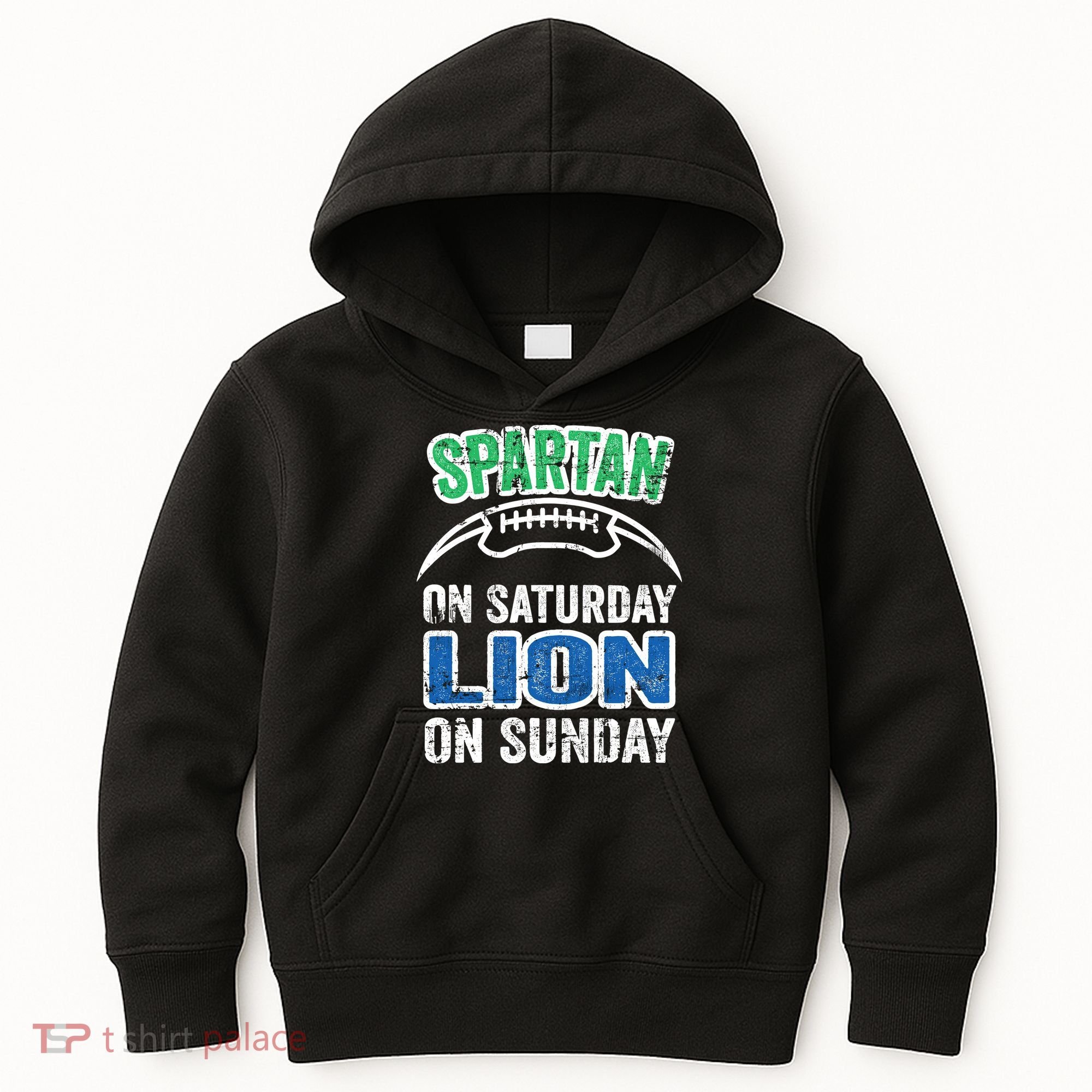 Spartan On Saturday Lion On Sunday Detroit Won Kids Hoodie