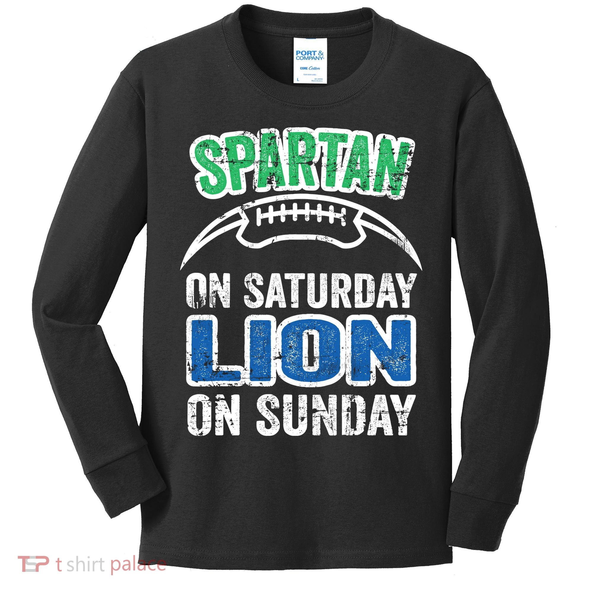 Spartan On Saturday Lion On Sunday Detroit Won Kids Long Sleeve Shirt