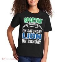 Spartan On Saturday Lion On Sunday Detroit Won Kids T-Shirt thumb 2