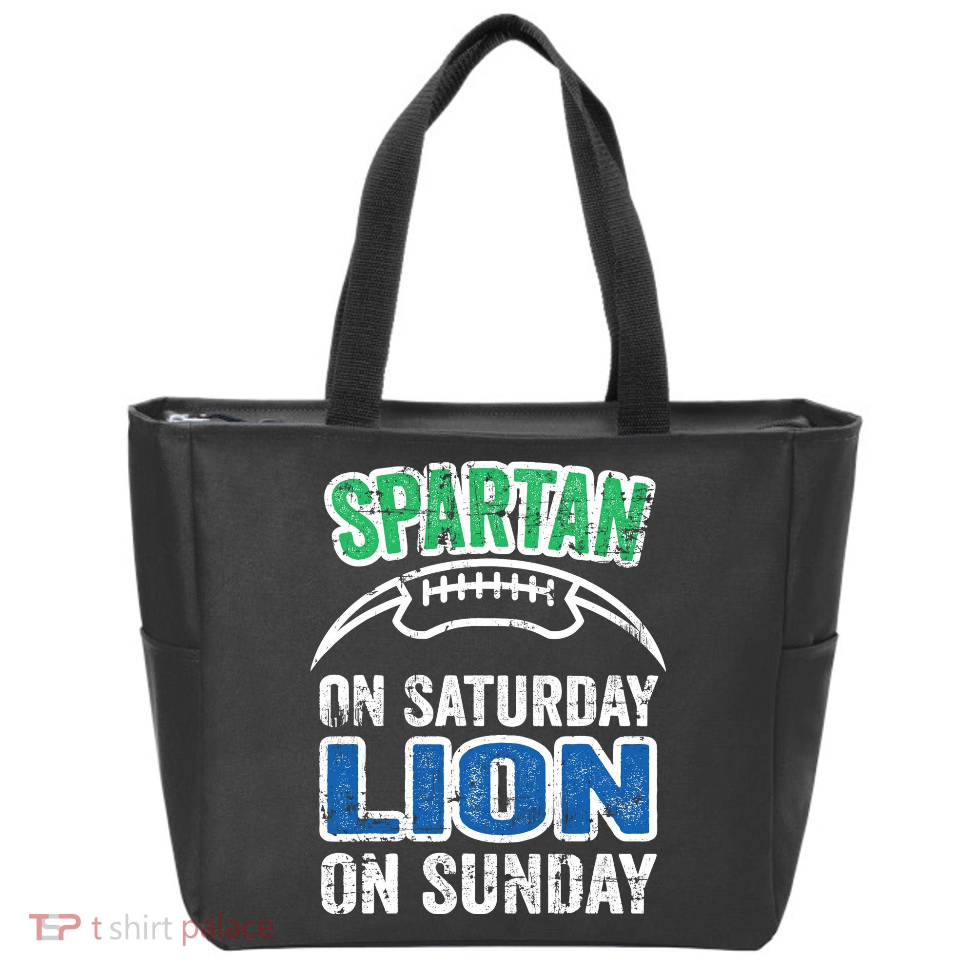 Spartan On Saturday Lion On Sunday Detroit Won Tote Bag