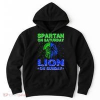 Spartan On Saturday Lion On Sunday Funny Detroit Mother Day Hoodie thumb 0