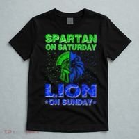 Spartan On Saturday Lion On Sunday Funny Detroit Mother Day T-Shirt thumb 5