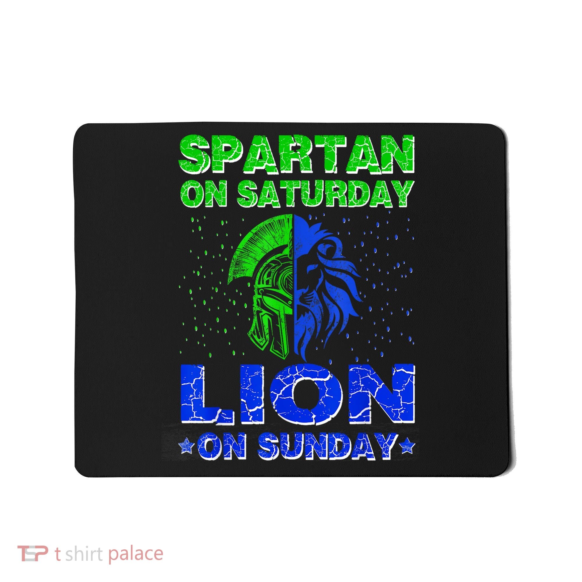 Spartan On Saturday Lion On Sunday Funny Detroit Mother Day Mousepad