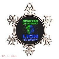 Spartan On Saturday Lion On Sunday Funny Detroit Mother Day Ornament thumb 0