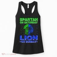 Spartan On Saturday Lion On Sunday Funny Detroit Mother Day Women's Tank Top thumb 0