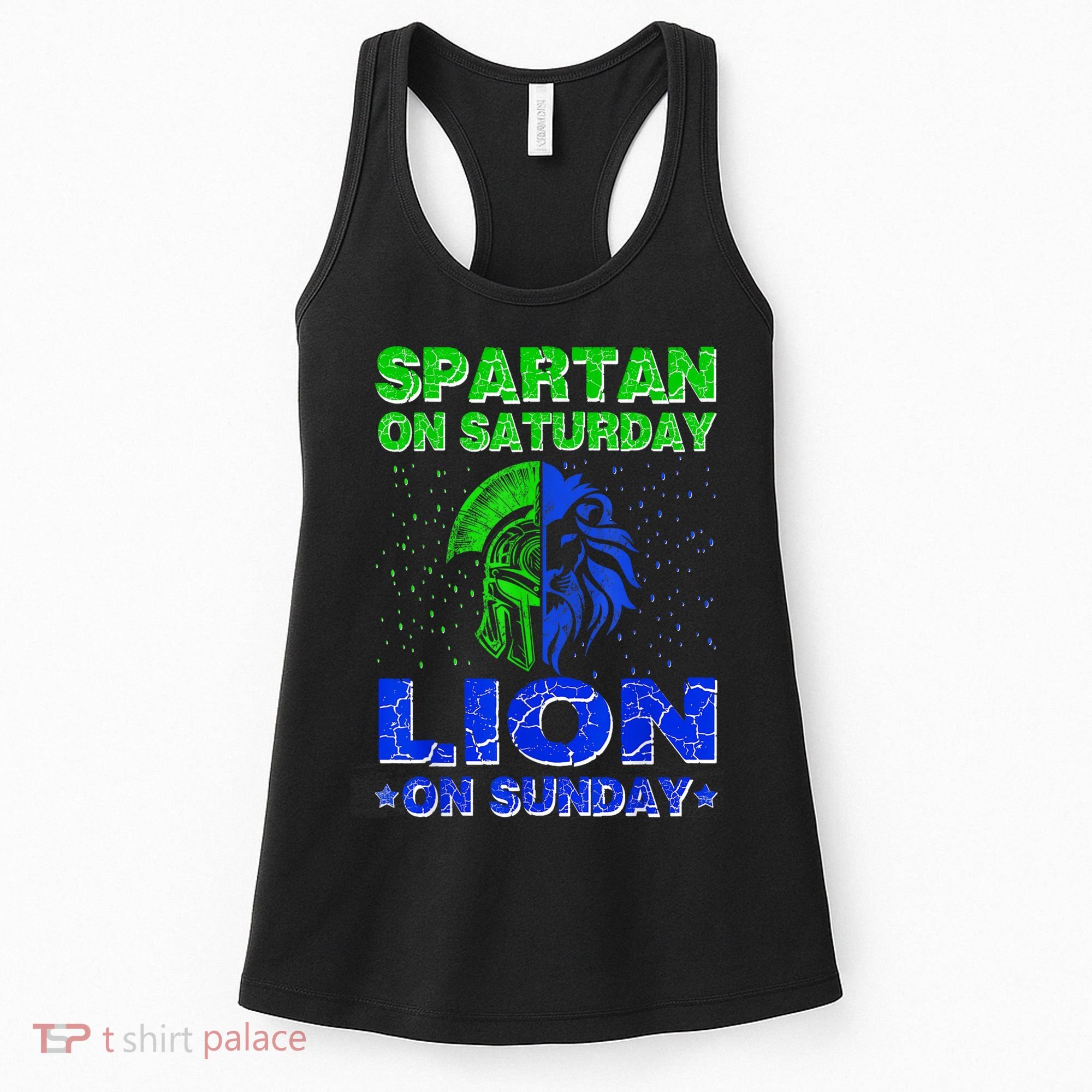 Spartan On Saturday Lion On Sunday Funny Detroit Mother Day Women's Tank Top
