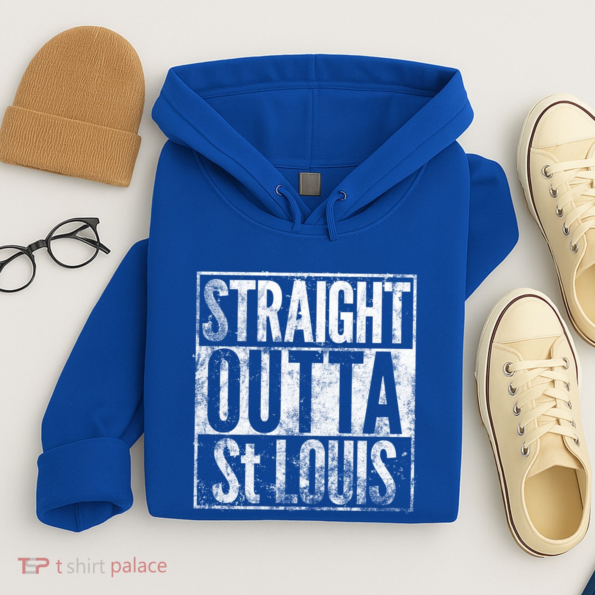 Straight Outta St Louis Missouri Distressed Effect Great Gift Hoodie
