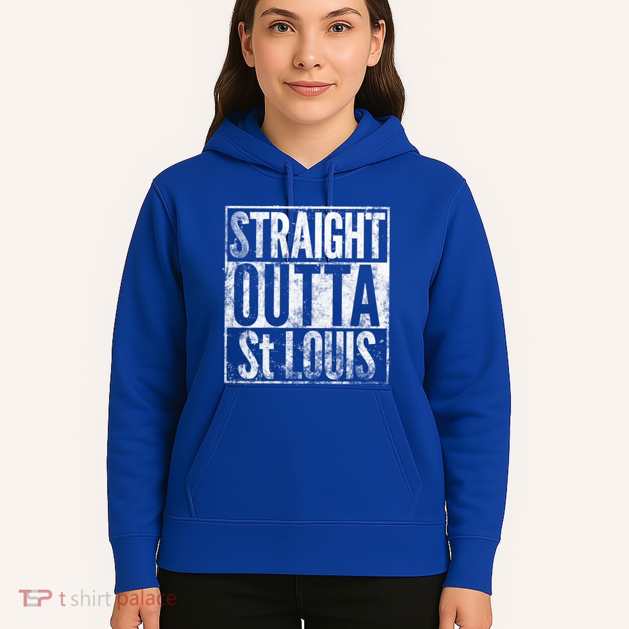Straight Outta St Louis Missouri Distressed Effect Great Gift Hoodie
