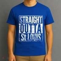 Straight Outta St Louis Missouri Distressed Effect Great Gift T-Shirt thumb 3