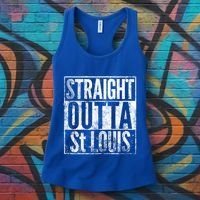 Straight Outta St Louis Missouri Distressed Effect Great Gift Women's Tank Top thumb 3