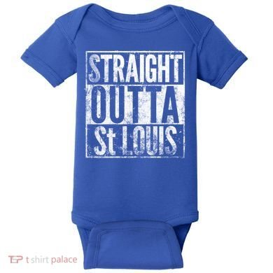 Straight Outta St Louis Missouri Distressed Effect Great Gift Baby Bodysuit