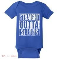 Straight Outta St Louis Missouri Distressed Effect Great Gift Baby Bodysuit thumb 0