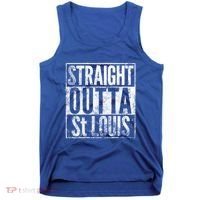 Straight Outta St Louis Missouri Distressed Effect Great Gift Tank Top thumb 0