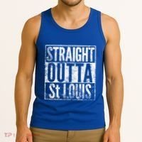 Straight Outta St Louis Missouri Distressed Effect Great Gift Tank Top thumb 3