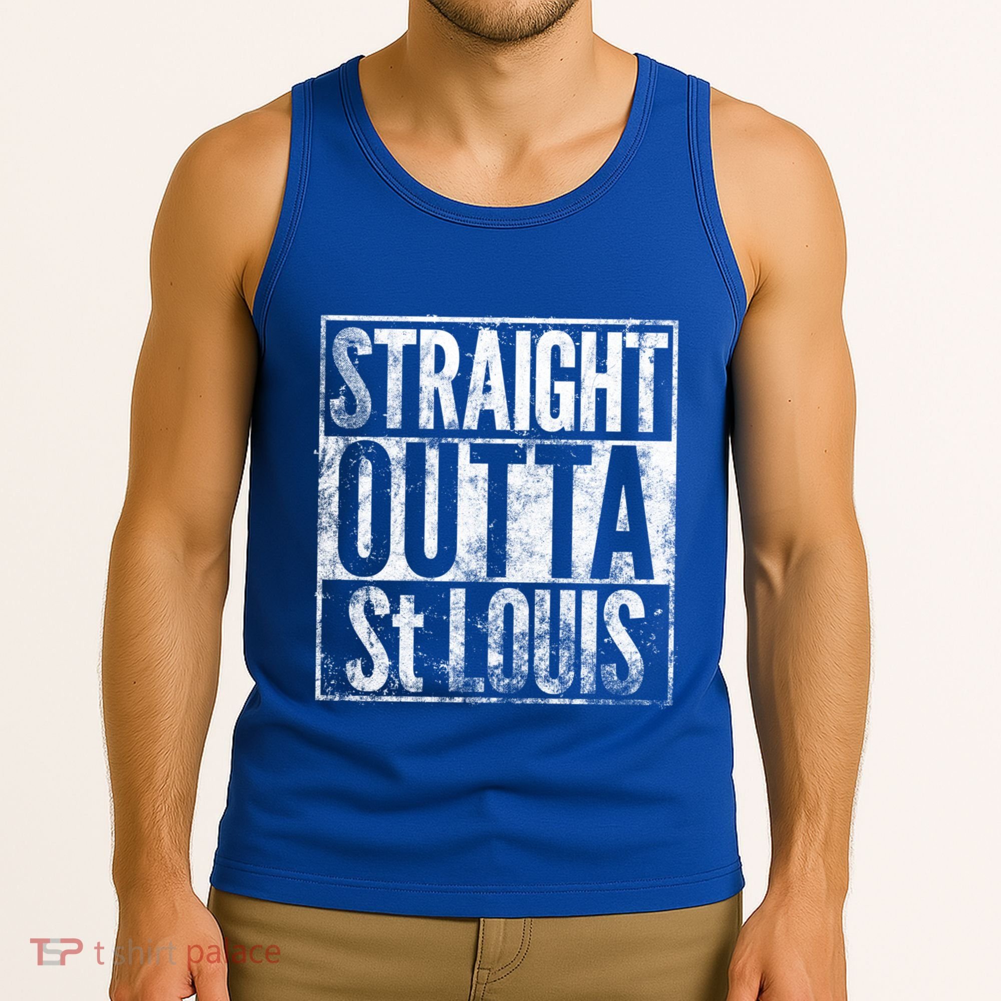 Straight Outta St Louis Missouri Distressed Effect Great Gift Tank Top
