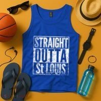 Straight Outta St Louis Missouri Distressed Effect Great Gift Tank Top thumb 4