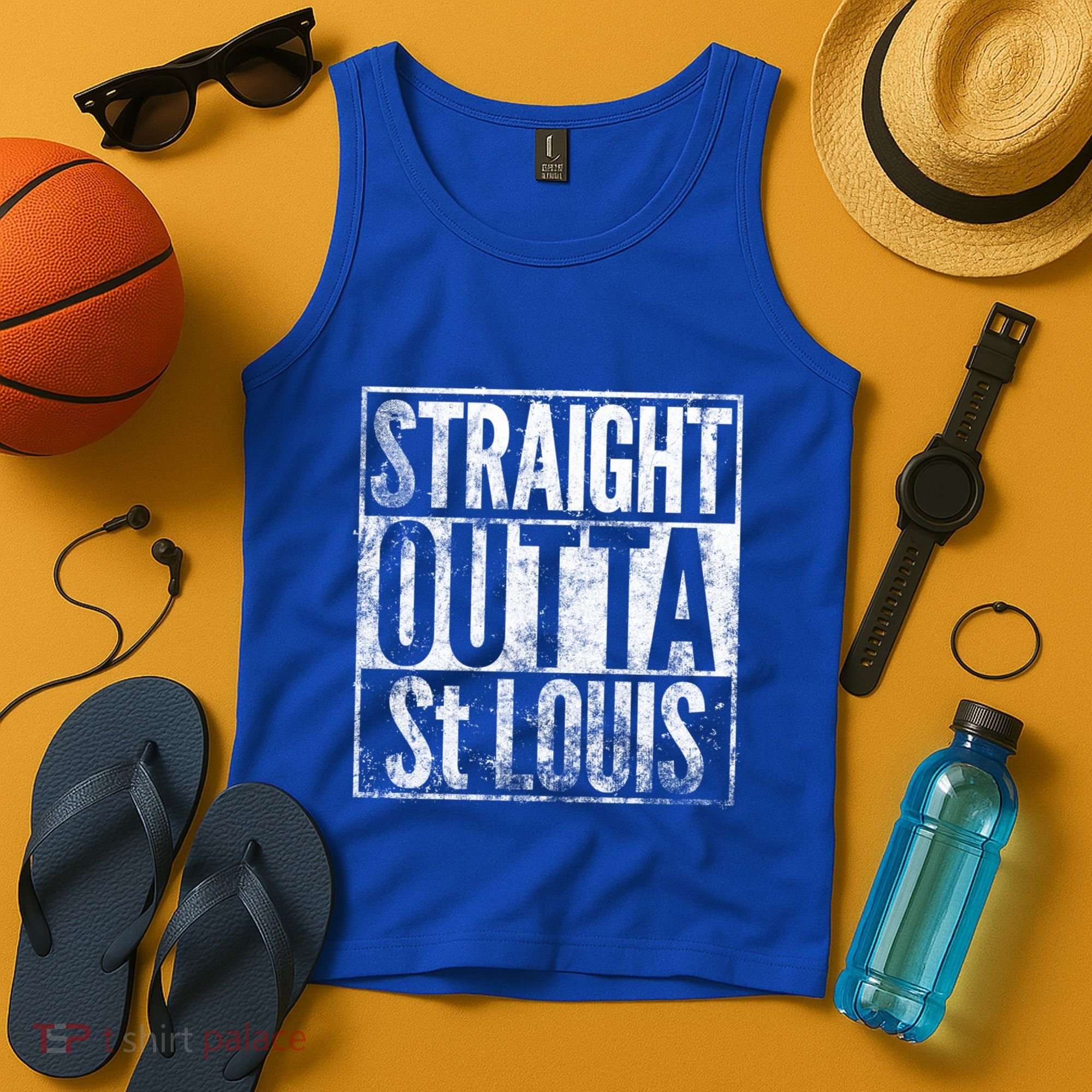 Straight Outta St Louis Missouri Distressed Effect Great Gift Tank Top