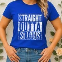 Straight Outta St Louis Missouri Distressed Effect Great Gift Women's T-Shirt thumb 2