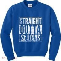 Straight Outta St Louis Missouri Distressed Effect Great Gift Kids Sweatshirt thumb 0