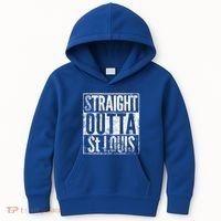 Straight Outta St Louis Missouri Distressed Effect Great Gift Kids Hoodie thumb 0