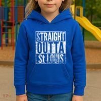 Straight Outta St Louis Missouri Distressed Effect Great Gift Kids Hoodie thumb 3