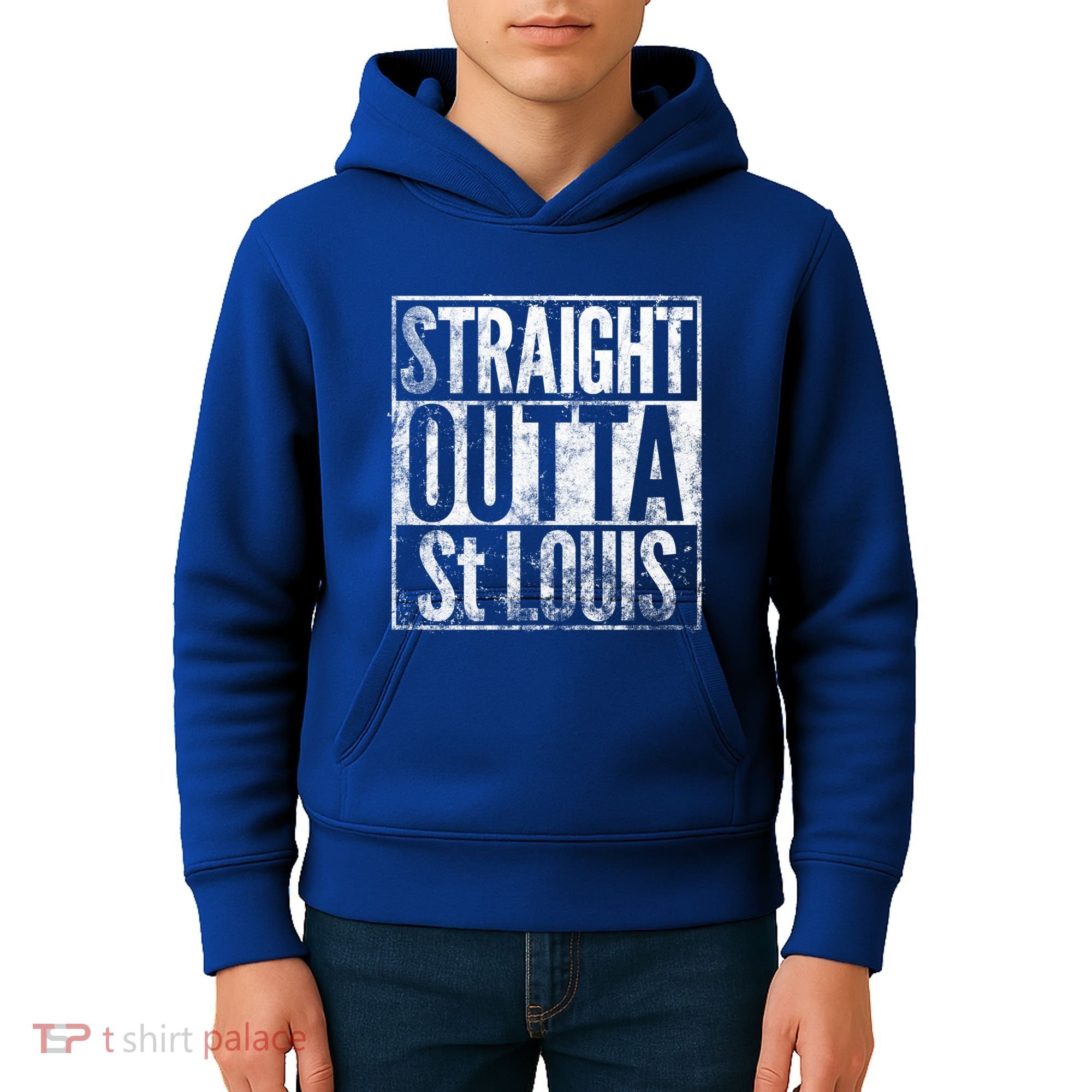 Straight Outta St Louis Missouri Distressed Effect Great Gift Kids Hoodie