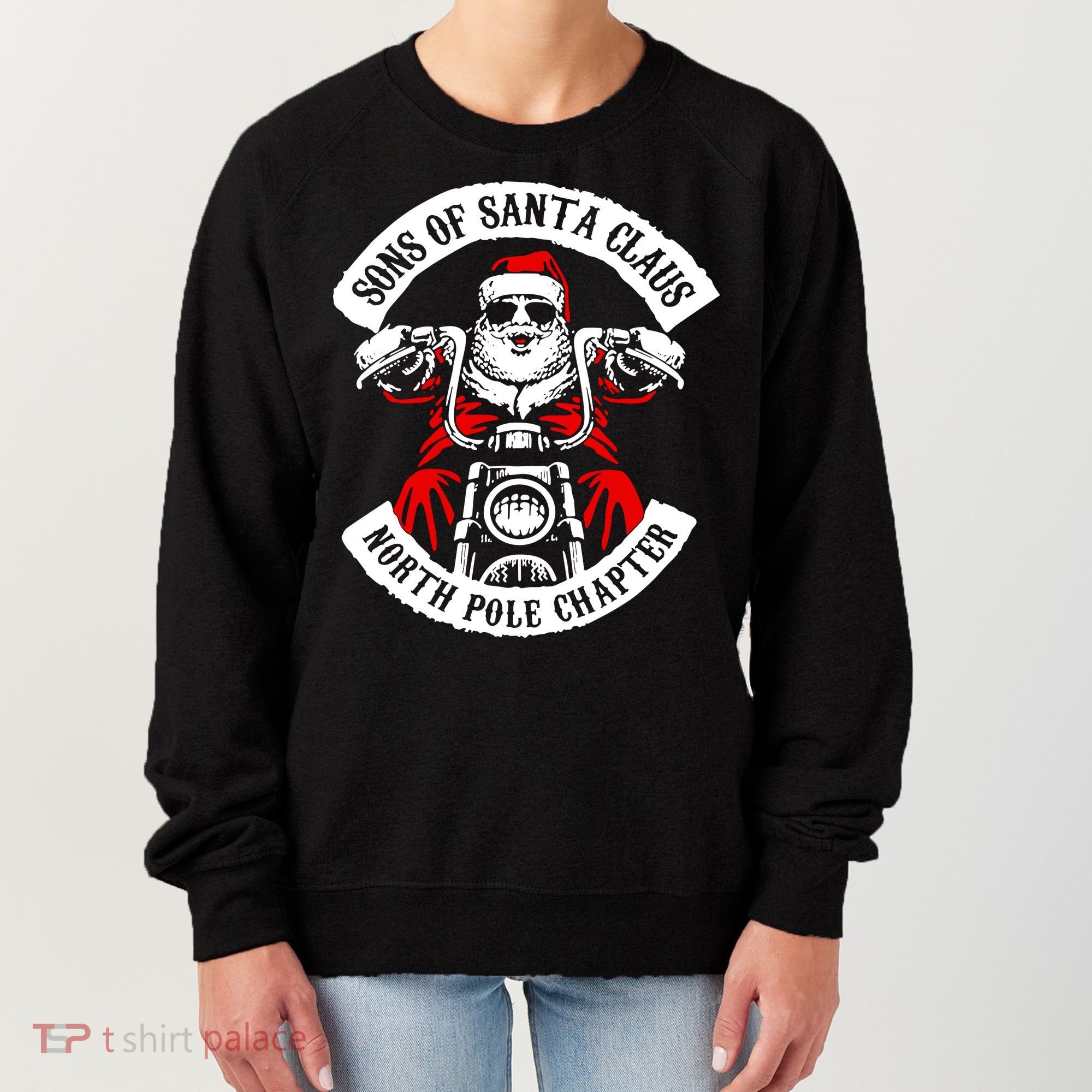 Sons Of Santa Biker Motorcycle Christmas Women's Sweatshirt