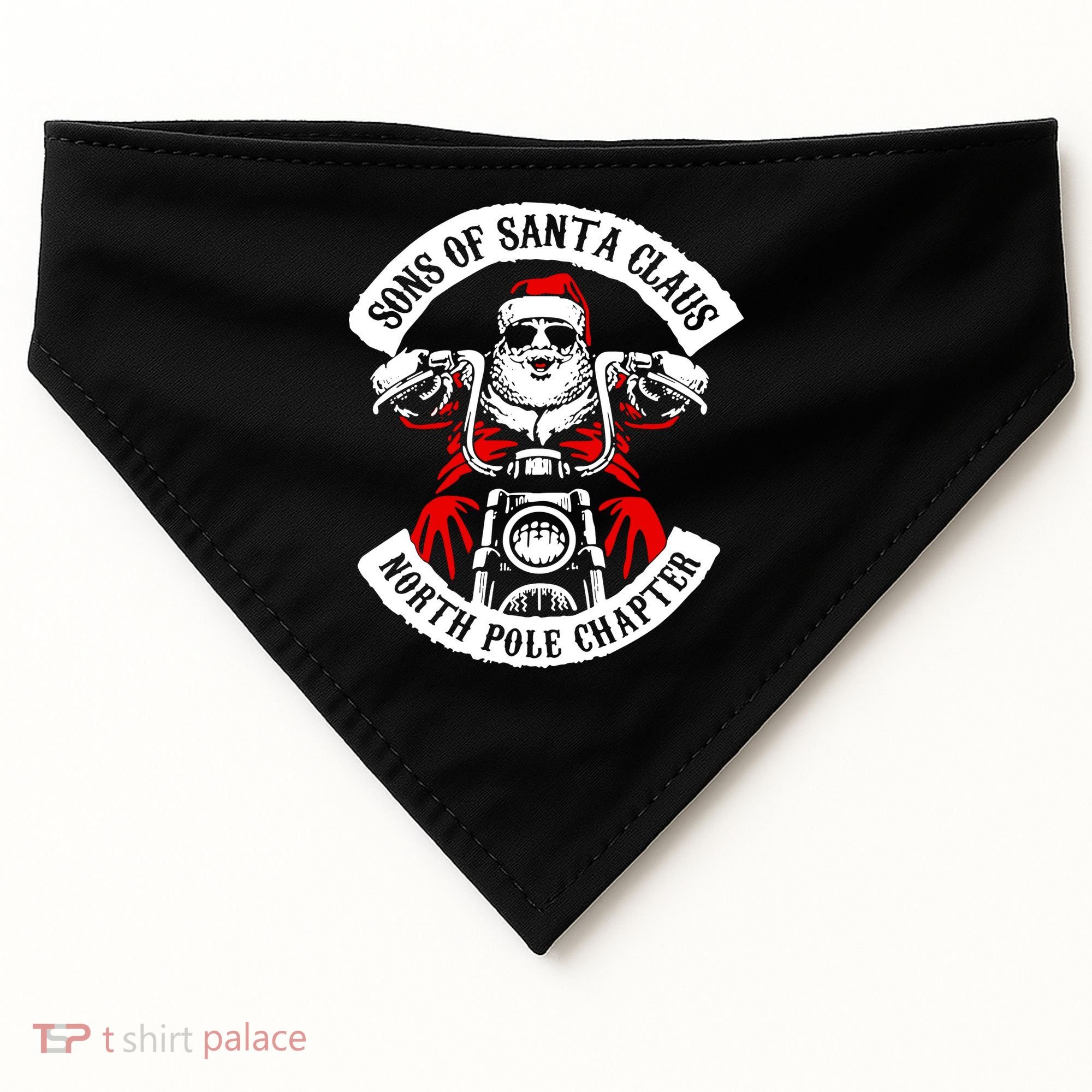Sons Of Santa Biker Motorcycle Christmas USA-Made Doggie Bandana