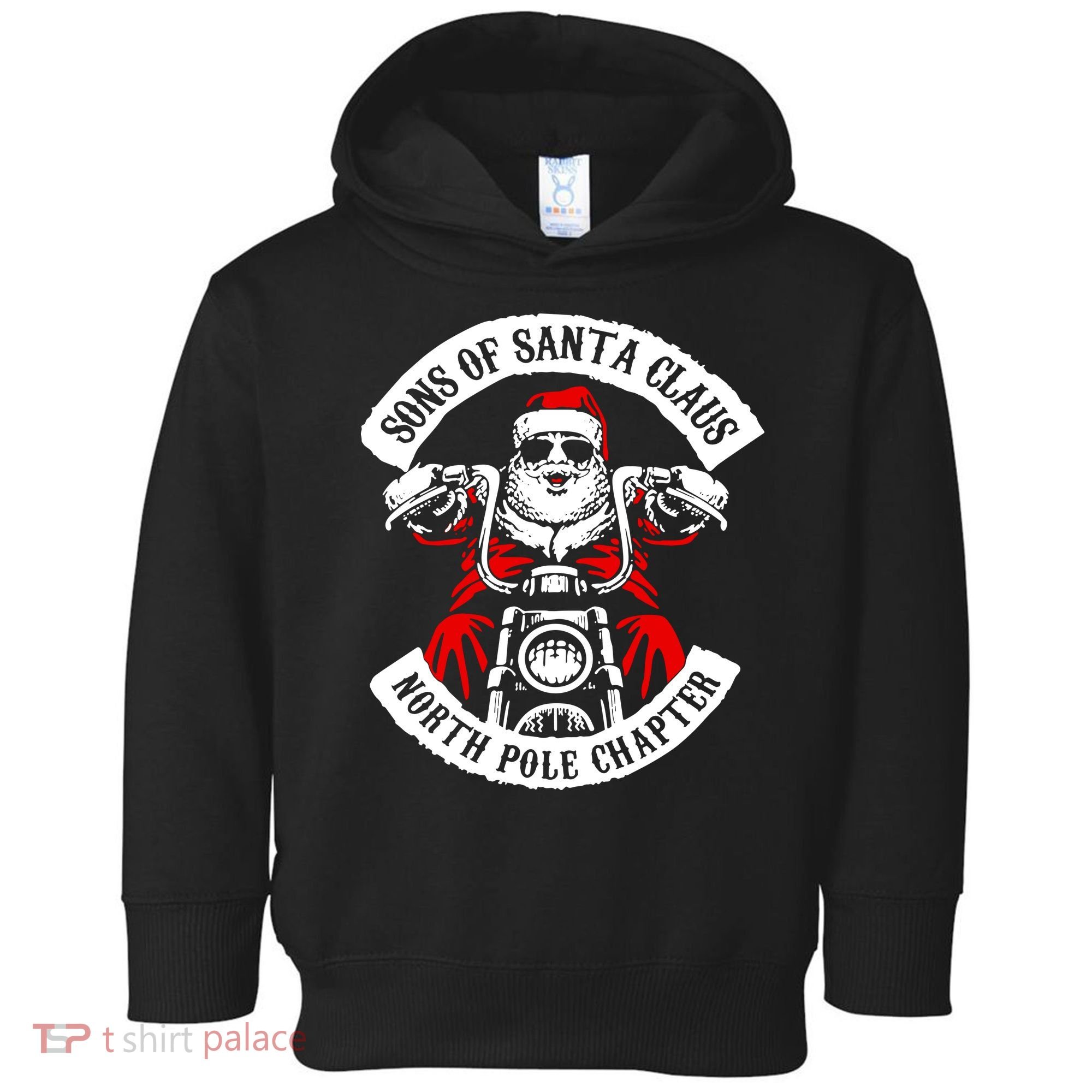 Sons Of Santa Biker Motorcycle Christmas Toddler Hoodie