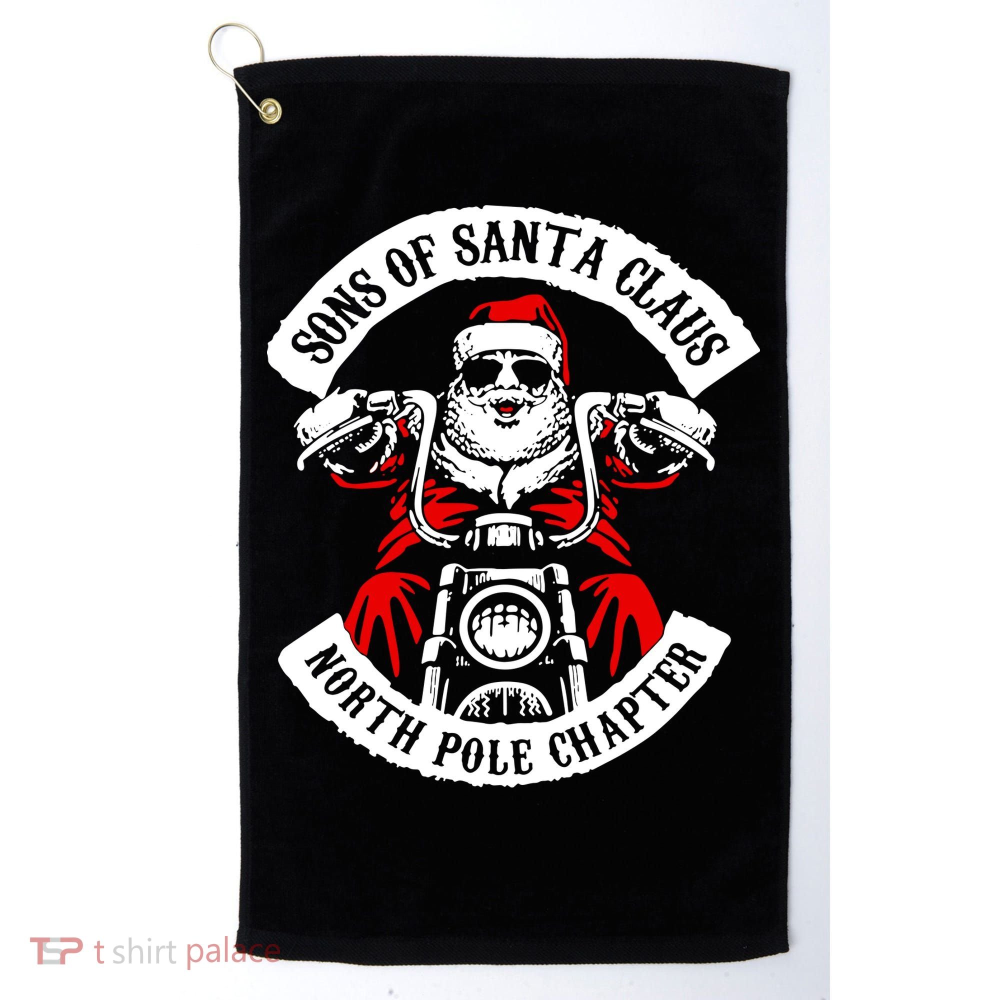 Sons Of Santa Biker Motorcycle Christmas Golf Towel