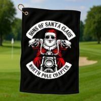 Sons Of Santa Biker Motorcycle Christmas Golf Towel thumb 1