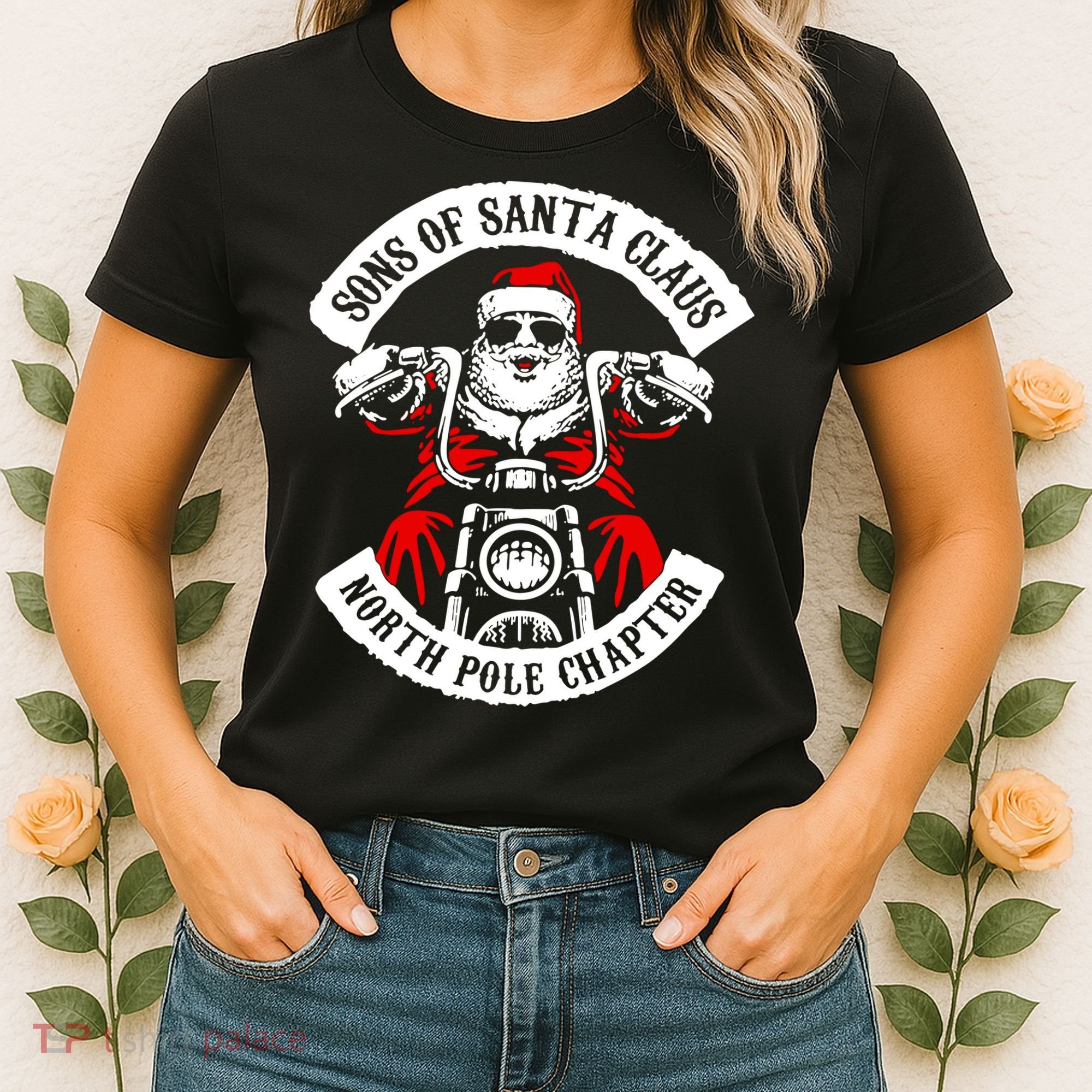Sons Of Santa Biker Motorcycle Christmas Women's T-Shirt
