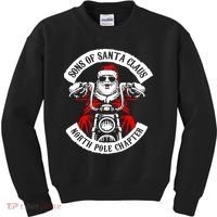 Sons Of Santa Biker Motorcycle Christmas Kids Sweatshirt thumb 0