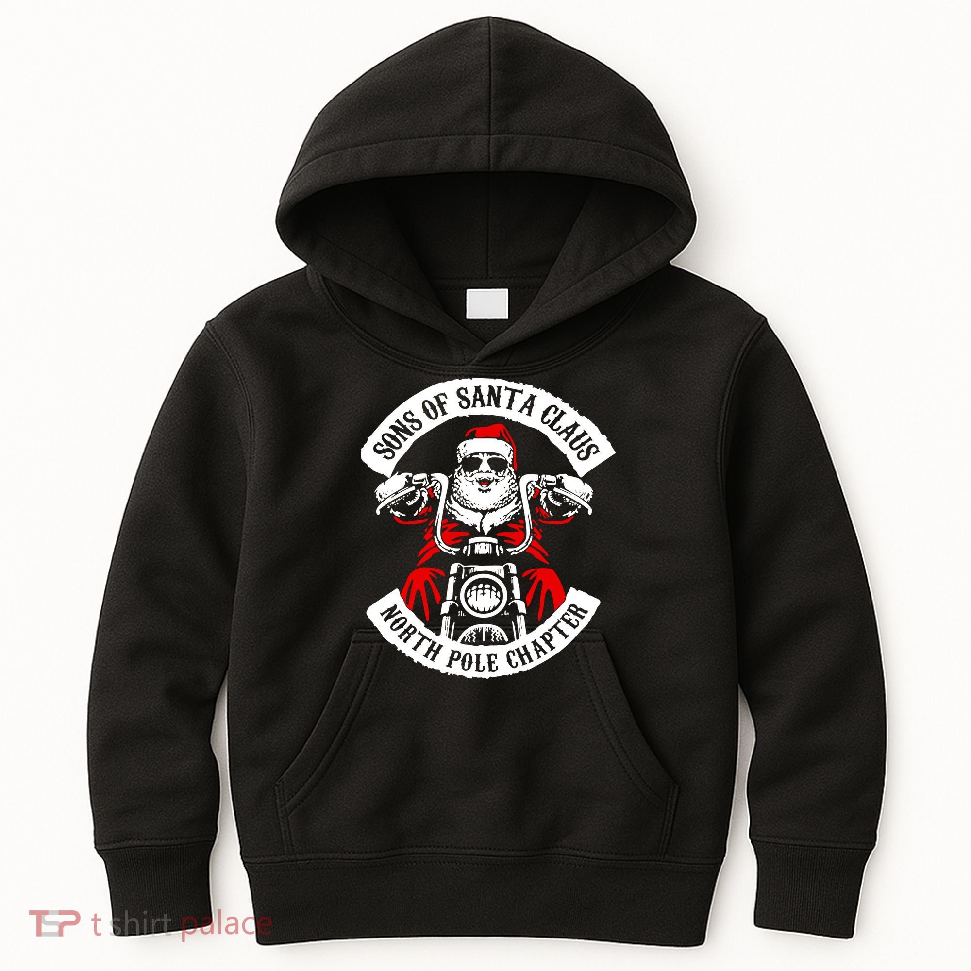 Sons Of Santa Biker Motorcycle Christmas Kids Hoodie