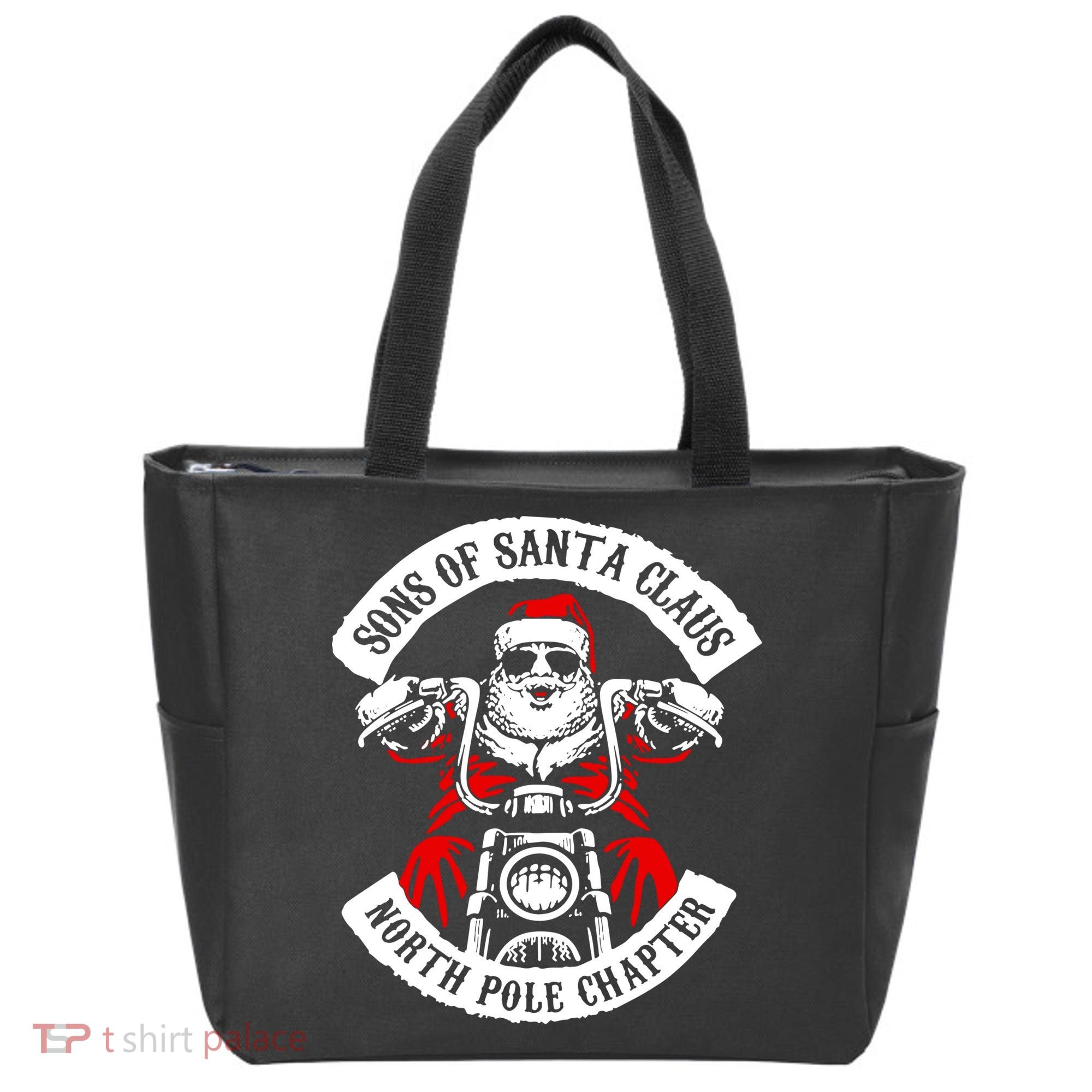 Sons Of Santa Biker Motorcycle Christmas Tote Bag