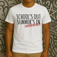 Schools Out Summers In Teacher Off Duty T-Shirt thumb 3