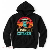 Single Or Taken Funny Alien Ufo Valentine's Day Hoodie thumb 0