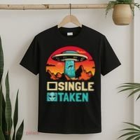 Single Or Taken Funny Alien Ufo Valentine's Day T-Shirt thumb 2
