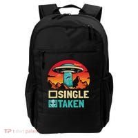 Single Or Taken Funny Alien Ufo Valentine's Day Backpack thumb 0