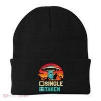 Single Or Taken Funny Alien Ufo Valentine's Day Beanie thumb 0