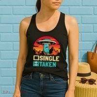 Single Or Taken Funny Alien Ufo Valentine's Day Women's Tank Top thumb 2