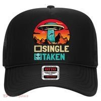 Single Or Taken Funny Alien Ufo Valentine's Day Hat thumb 0