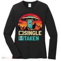 Single Or Taken Funny Alien Ufo Valentine's Day Women's Long Sleeve Shirt thumb 0