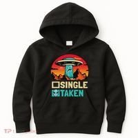Single Or Taken Funny Alien Ufo Valentine's Day Kids Hoodie thumb 0