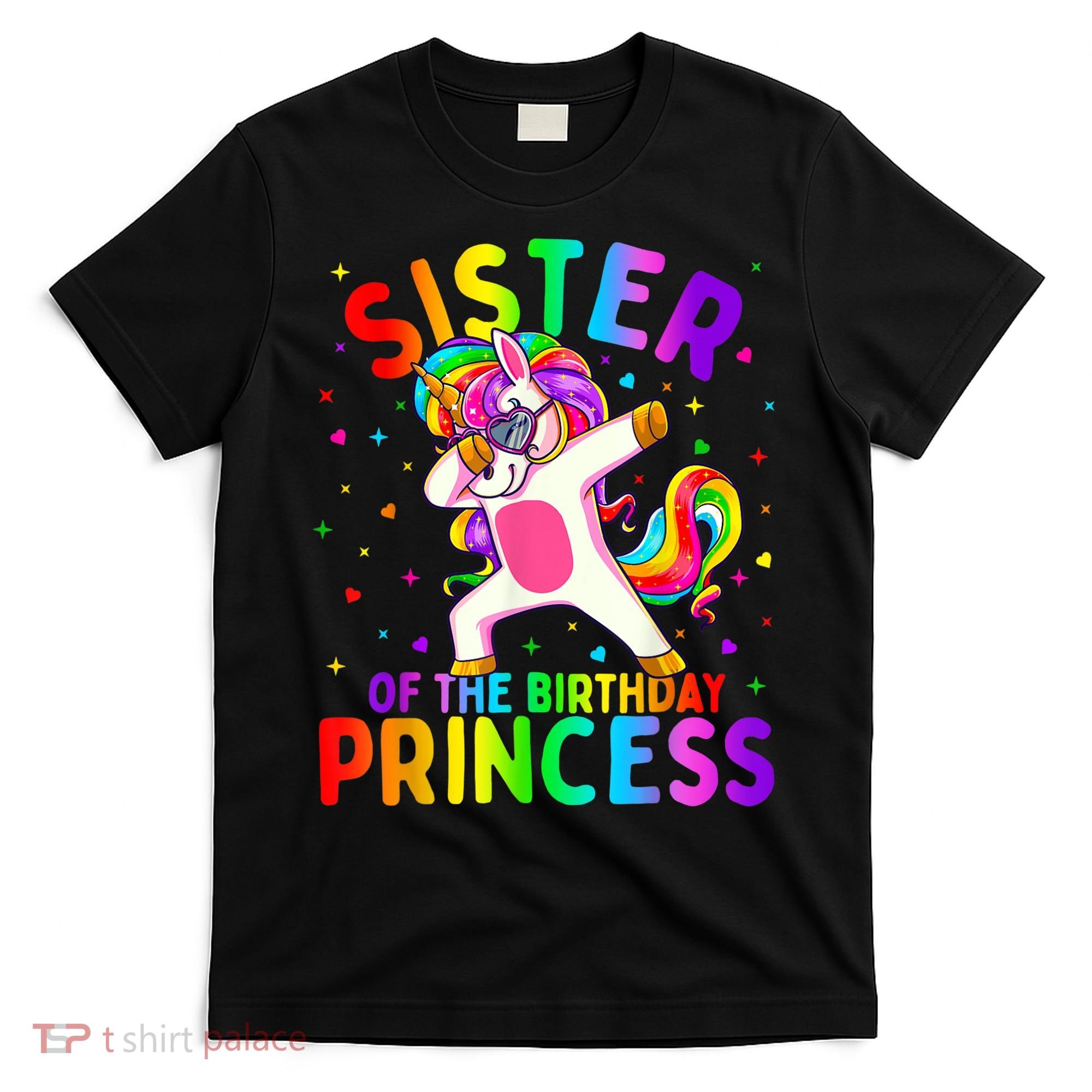 Sister Of The Birthday Princess Girl Dabbing Unicorn T-Shirt